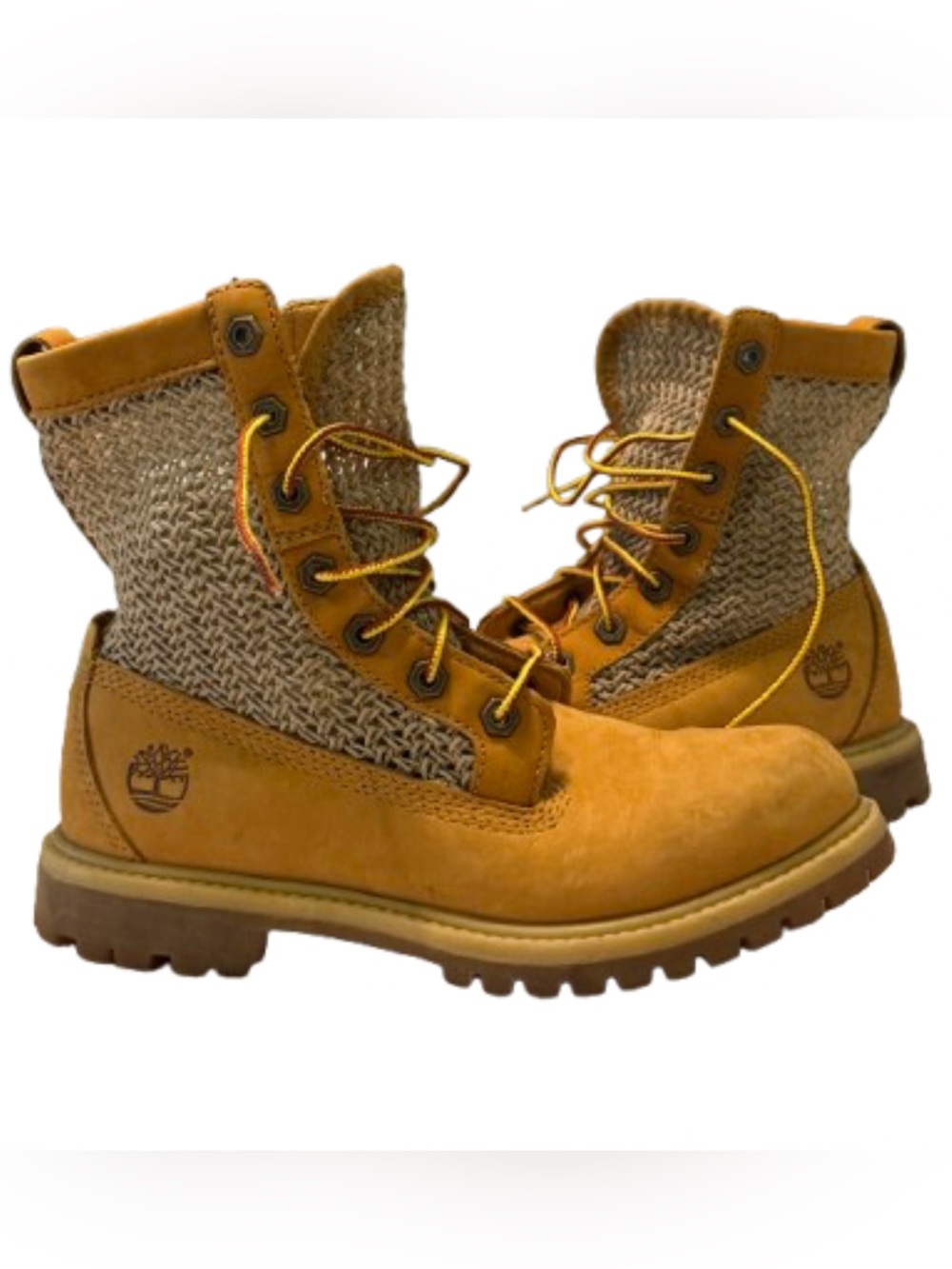 Timberland Women’s Open Weave Wheat Combat Boots Size 6.5